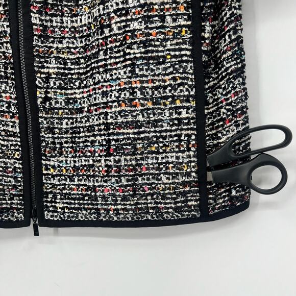 Lafayette 148 Keaton Tweed Blazer Jacket Rainbow Multicolor Pockets Black Petite - Picture 11 of 15